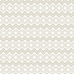 Fototapeta premium Brown Christmas Fair Isle Seamless Pattern Background