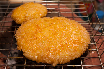 Kgawhie, Rice with egg Thailand food in the morning in winter.