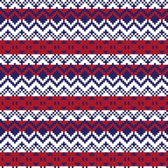 Red Christmas Fair Isle Seamless Pattern Background