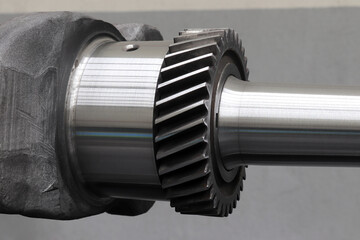 New engine crankshaft. Spare part.