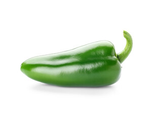 Green jalapeno pepper on white background
