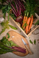vegetables on a table