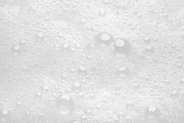 Soap foam or shampoo Soap foam texture or shampoo surface with bubble for white background. White Foam bubble from soap on top view.