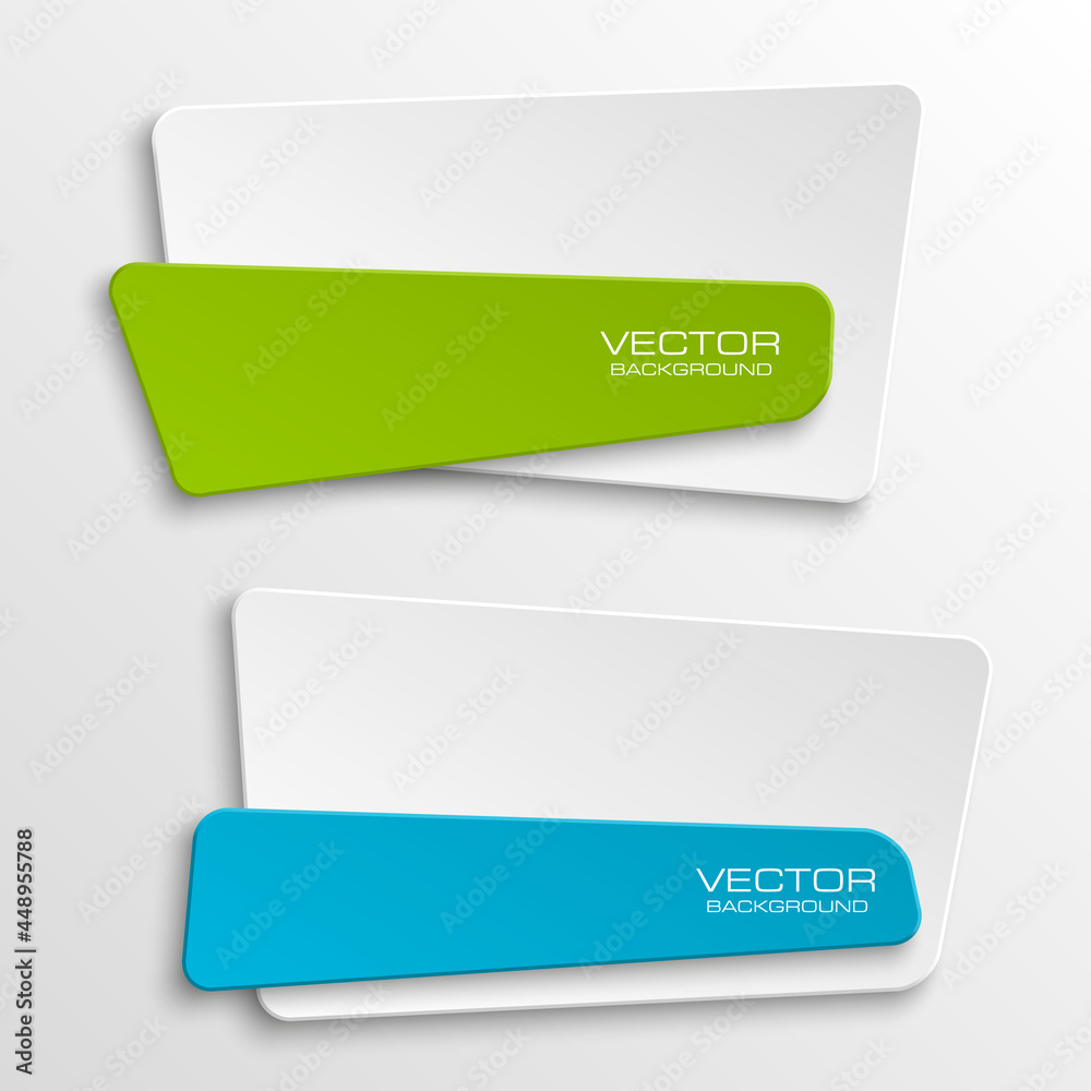 Poster origami vector banner. the original form as two form, overlapping. the flat image. advertising desig