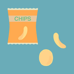 シンプルでかわいいポテトチップスのイラスト