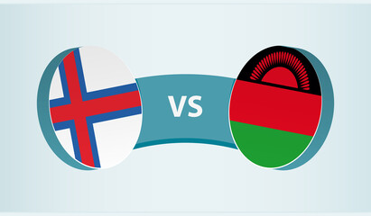 Faroe Islands versus Malawi, team sports competition concept.