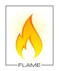 Flammable symbol. Icon lighter with picture flame of fire. Highly flammable things. Fire sign. Explosive object simple logo. Color flame pictogram. Supports combustion icon