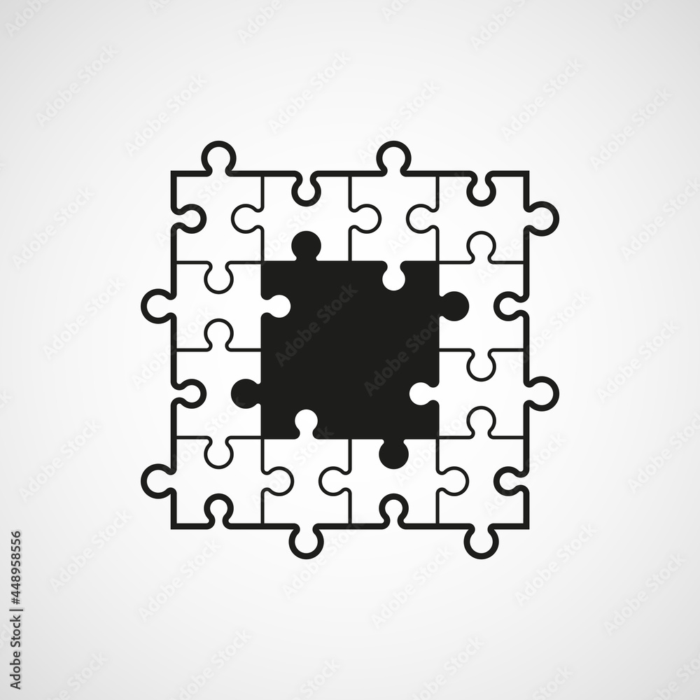 Poster a lot of piece flat puzzle pattern presentation. many step puzzles business background. simple patte