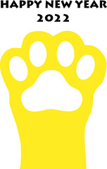 肉球年賀状2022写真フレームシンプル