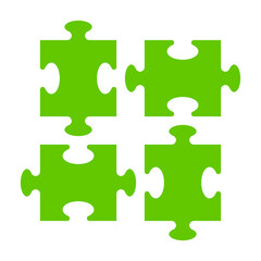 Obraz premium Simple Puzzle four piece business presentation. Circle outline infograph. 4 Step contour process diagram. Section line compare banner.