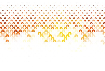 Light Orange vector texture with rainbows, clouds.