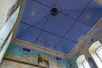 the interior of an abandoned temple