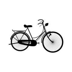 Art & Illustration silhouette of an antique transportation tool, an old bicycle. black and white