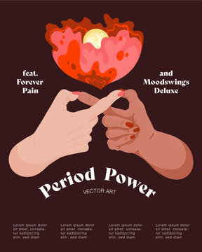 Vector Illustration for Festival, Power, Poster. Period power. Music, Feminism and Equality. 