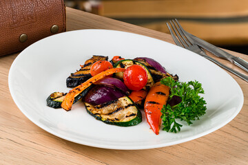 Grilled Vegetables barbecue Plate Served