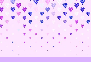 Light Purple vector texture with lovely hearts.