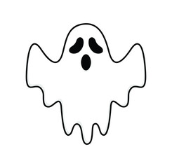Ghost cartoon vector illustration isolated on white background. Ghost icon.