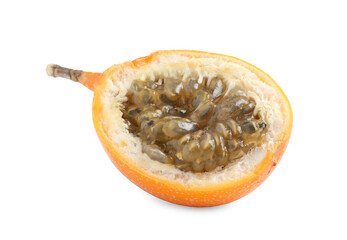Half of delicious ripe granadilla isolated on white