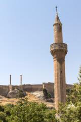 Obraz premium minaret of mosque, Şanlıurfa Castle, and the historical Domes. Turke