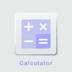 Fototapeta premium Calculator icon. Mathematical app symbol. Illustration vector