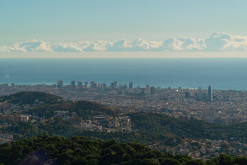 Views of Barcelona, city and sea, from Tibidabo