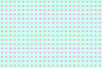 Seamless pastel color cute little heart shaped wallpaper with light blue background, concept for romantic love.