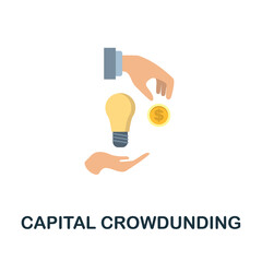 Capital Crowdunding flat icon. Simple sign from crowdfunding collection. Creative Capital Crowdunding icon illustration for web design, infographics and more