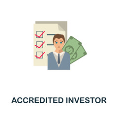 Accredited Investor flat icon. Simple sign from crowdfunding collection. Creative Accredited Investor icon illustration for web design, infographics and more