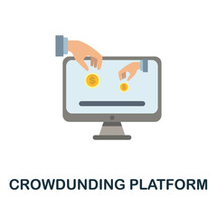 Crowdunding Platform flat icon. Simple sign from crowdfunding collection. Creative Crowdunding Platform icon illustration for web design, infographics and more