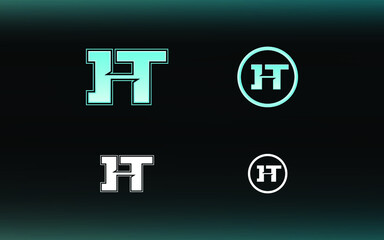 Initials HT logo with a bright color is suitable for E sports teams and others