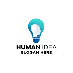 Human Idea Gradient Logo Template