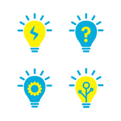 set of vector lamp or idea icon