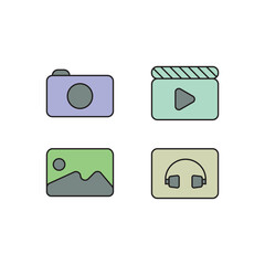 set of vector multimedia icon