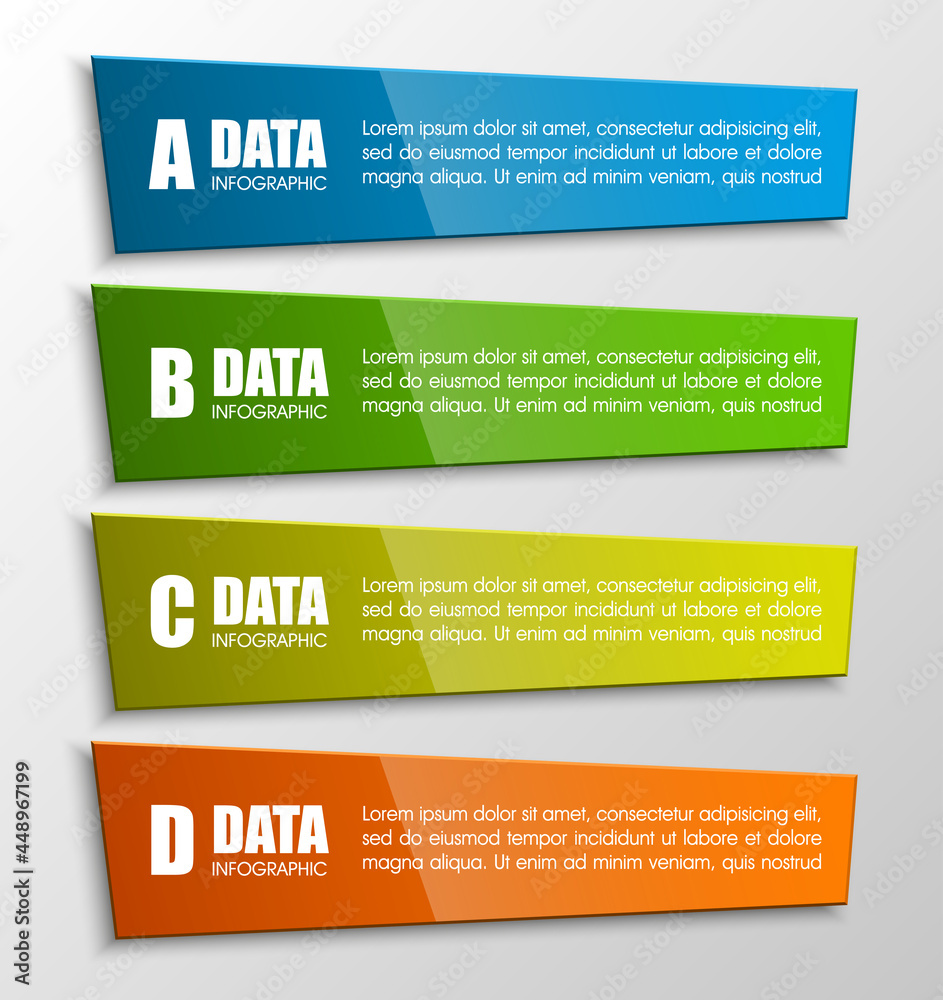 Poster Modern minimal flat elements for business infographics. Material style. Vector illustration. Can be used for workflow layout, brochure, diagram, chart, number and step up options, web design