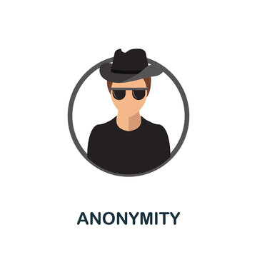 Anonymity flat icon. Colored sign from cryptocurrency collection. Creative Anonymity icon illustration for web design, infographics and more