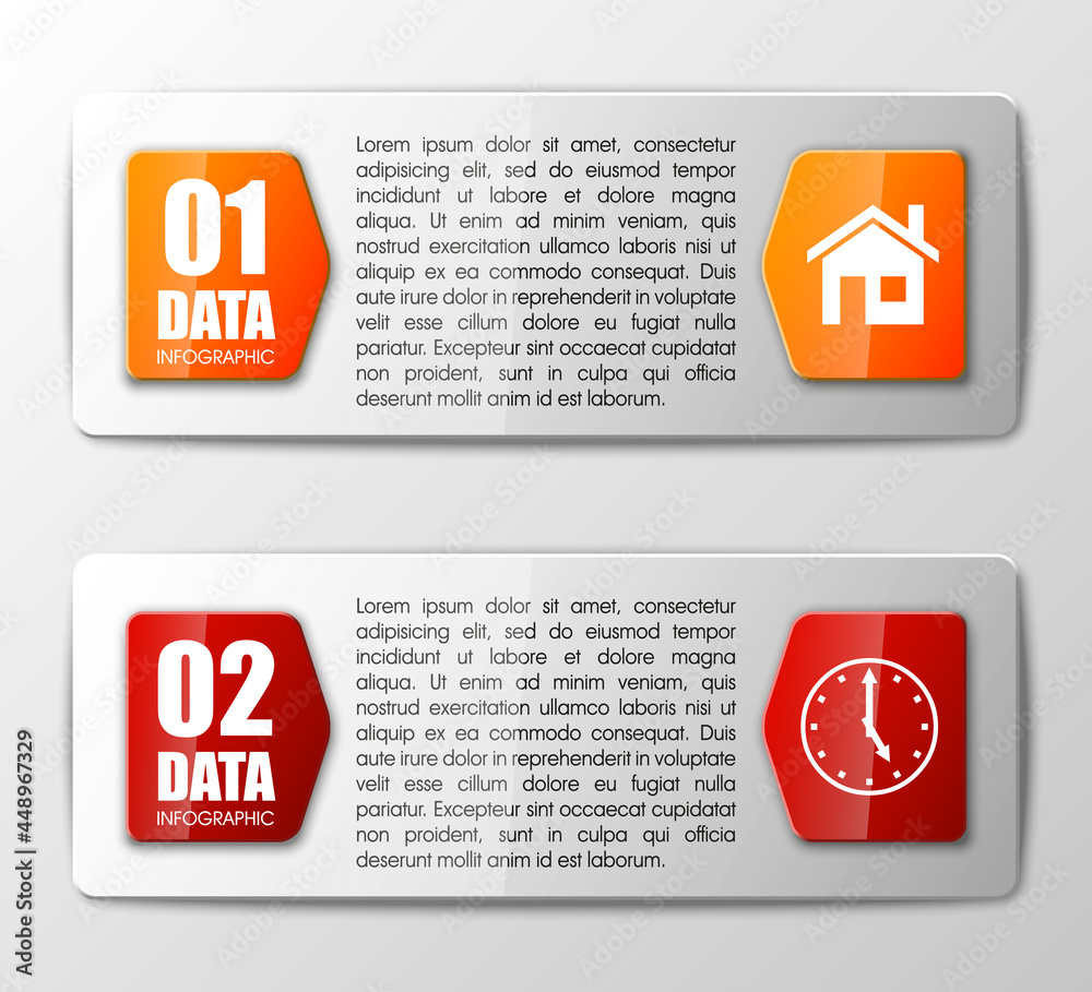 Poster Information infographic statistic vector presentation. Graphic composition for your business presentations. Two glossy strip for your annotations. Two color sticker for registration of proposals