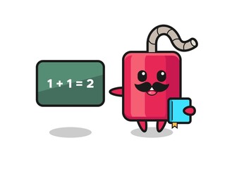 Illustration of dynamite character as a teacher