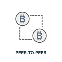 Peer-To-Peer flat icon. Colored sign from cryptocurrency collection. Creative Peer-To-Peer icon illustration for web design, infographics and more