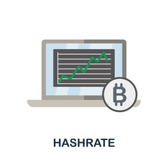 Hashrate flat icon. Colored sign from cryptocurrency collection. Creative Hashrate icon illustration for web design, infographics and more
