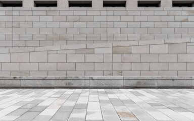 brick wall and floor