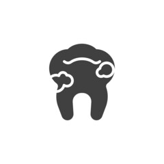 Tooth caries vector icon