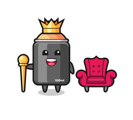 Mascot cartoon of spray paint as a king