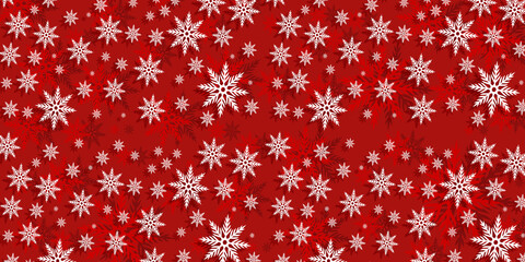Naklejka na ściany i meble red christmas background with snowflakes