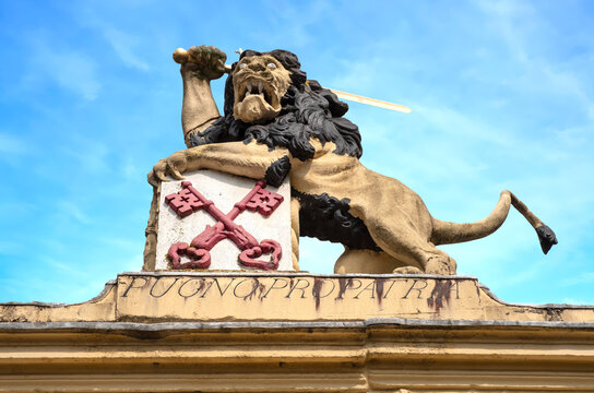 Coat of arms of Leiden "Pugno Pro Patria" Fight for the Fatherland, South Holland Province, The Netherlands