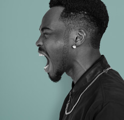 Adult Men Scream Shout Expression Studio