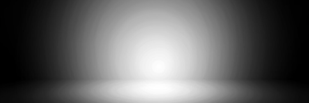 Abstract pastel black color and white gradient dark  light background in studio table backdrops display product design. Blank empty space room for showing. 3D render podium stage grey texture pattern.