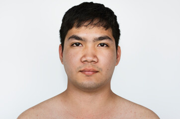 Naklejka premium Worldface-Thai boy in a white background