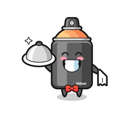 Character mascot of spray paint as a waiters