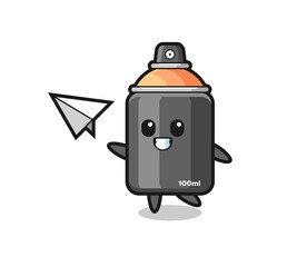 spray paint cartoon character throwing paper airplane