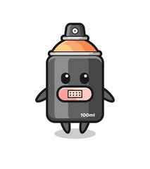 Fototapeta premium Cartoon Illustration of spray paint with tape on mouth